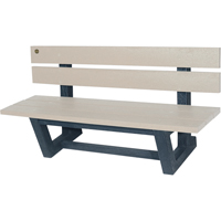 Outdoor Park Benches, Recycled Plastic, 60" L x 22-13/16" W x 29-13/16" H, Sand Industrial Sales