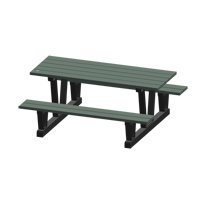 Recycled Plastic Outdoor Picnic Tables, 72" L x 60-5/16" W, Grey Industrial Sales