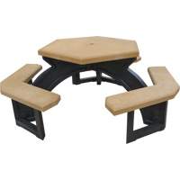 Recycled Plastic Hexagon Picnic Tables, 78" L x 78" W, Cedar Industrial Sales