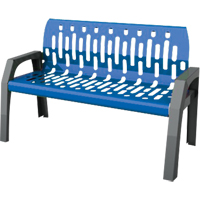 Stream Benches, Steel, 48" L x 25" W x 34" H, Blue Industrial Sales