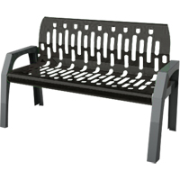Stream Benches, Steel, 48" L x 25" W x 34" H, Black Industrial Sales