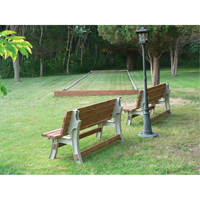 Basics&reg; Flip Top Park Bench / Table, Plastic, 96" L x 26" W x 34" H, Sand Industrial Sales