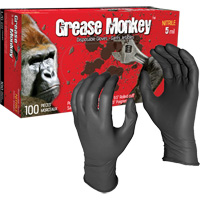 Grease Monkey&reg; Disposable Gloves, Large, Nitrile, 5-mil, Powder-Free, Black Industrial Sales
