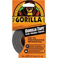 Duct Tape To-Go, 17 mils, Black, 25.4 mm (1") x 9.14 m (30') Industrial Sales