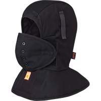 565A Flame Resistant Quilted Long Neck Hardhat Liner, Black, Cotton Industrial Sales
