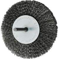 Circular Crimped Wire End Brushes, 4", 0.008" Fill, 1/4" Shank Industrial Sales