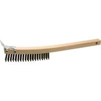 Brosse de nettoyage avec racloir, Acier, 3 x 19 rangs de fils, Longueur 13" Industrial Sales