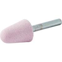 Vitrified Bond Mounted Point, A5, Aluminum Oxide, 3/4" Dia., 1-1/8" L, 80 Grit Industrial Sales