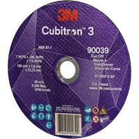 Meule &agrave; tronçonner Cubitron 3, 7" x 0,09", Arbre de 7/8", Type T27, C&eacute;ramique, 8500 Tr/min Industrial Sales