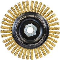 Brosse m&eacute;tallique &agrave; touret sans cr&eacute;ation d'&eacute;tincelles, 5" dia. x 5/8"-11 arbre Industrial Sales