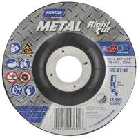 Meule &agrave; tronçonner m&eacute;tallique pour coupe &agrave; angle droit RightCut, 4-1/2" x 0,045", Arbre de 7/8", Type 27, Oxyde d'aluminium, 13580 Tr/min Industrial Sales