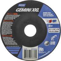 Meule XXL Gemini, 4-1/2" x 1/4", Arbre 7/8", Oxyde d'aluminium, Type 27 Industrial Sales