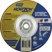 Disque de meulage et tronçonnage NorZon Plus SGZ, 7" x 1/8", Arbre de 5/8"-11, Type 27, C&eacute;ramique d'alumine Industrial Sales