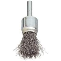 Stem Mounted Crimped Wire Brush, 3/4", 0.006" Fill, 1/4" Shank Industrial Sales