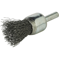 Stem Mounted Crimped Wire Brush, 3/4", 0.014" Fill, 1/4" Shank Industrial Sales