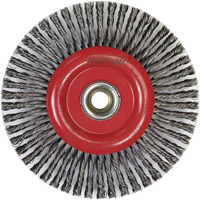 Brosse &agrave; fils nou&eacute;s pour cordons de soudure pour meuleuse angulaire, Dia. 6", Fils 0,02", Arbre 5/8"-11, Acier Industrial Sales