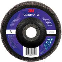 Disque &agrave; lamelles conique 1169F Cubitron 3, 5" x 7/8", Type T29, Grain 80+, C&eacute;ramique Industrial Sales