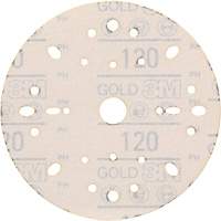 Hookit Gold Abrasive Disc, 6" Dia., 120 Grit, Aluminum Oxide, C-Weight Industrial Sales
