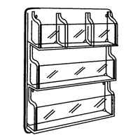Literature Displays, Wall Mount, 9 Slots, Plastic, 30" W x 2" D x 36-7/8" H Industrial Sales
