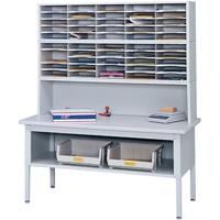 E-z Sort&reg; Mailroom Furniture-sorting Tables With Shelf-base Table With Shelf, 60" W x 28" D x 36" H, Laminate Industrial Sales
