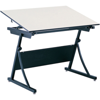 PlanMaster Height-Adjustable Drafting Table, 43" W x 29-1/2" - 37-1/2" H, Black Industrial Sales