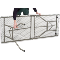 Fold-in-Half Table, Rectangular, 72" L x 30" W, Polyethylene, White Industrial Sales