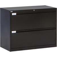 Lateral Filing Cabinet, Steel, 2 Drawers, 36" W x 18" D x 27-7/8" H, Black Industrial Sales