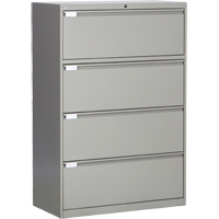 Lateral Filing Cabinet, Steel, 4 Drawers, 36" W x 18" D x 53-3/8" H, Grey Industrial Sales