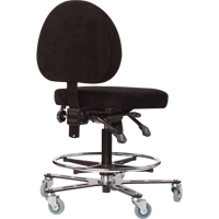 TF180 Welding Grade Ergonomic Stools, Suede, Black, 300 lbs. Capacity Industrial Sales