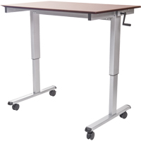 Adjustable Stand-Up Workstations, Stand-Alone Desk, 48-1/2" H x 59" W x 29-1/2" D, Walnut Industrial Sales