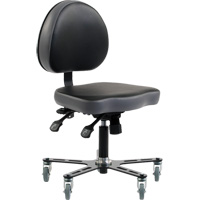 SF180 Multi-Tilt Ergonomic Chair, Mobile, Adjustable, Vinyl Seat, Black/Grey Industrial Sales