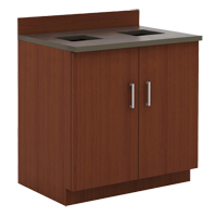 Modular Base Cabinet, Melamine, 39" H x 36" W x 25" D, Mahogany Industrial Sales