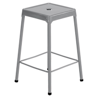 Counter Stool, Stationary, Fixed, 25", Steel Seat, Grey Industrial Sales