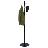 Nail Head Coat Rack, 67" H, Black, 8 Hook(s) Industrial Sales