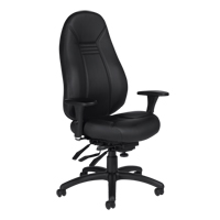 High Back Comfort Chair, Leather, Black, 300 lbs. Capacity Industrial Sales