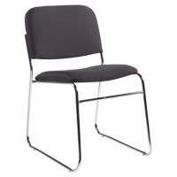 Armless Chair, Fabric, 30" High, 200 lbs. Capacity, Black Industrial Sales