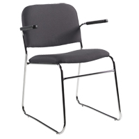 Chair, Fabric, 30" High, 200 lbs. Capacity, Black Industrial Sales