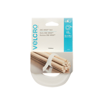 One-Wrap&reg; Fastener Tape, Hook & Loop, 12' x 3/4", Self-Grip, White Industrial Sales