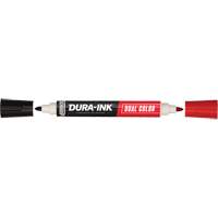 Marqueur &agrave; encre permanente et double couleur Markal Dura-Ink, Noir/Rouge, Pointe Ronde Industrial Sales