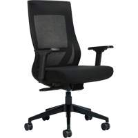 Chaise &agrave; dossier moyen avec m&eacute;canisme &agrave; basculement synchronis&eacute; &agrave; d&eacute;tection de poids , Mailles, Noir Industrial Sales