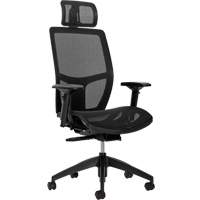 Chaise &agrave; dossier moyen avec m&eacute;canisme &agrave; basculement synchronis&eacute; &agrave; d&eacute;tection de poids Format+, Mailles, Noir, Capacit&eacute; 300 lb Industrial Sales