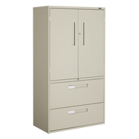 Armoire Multi-Stor, Acier, 3 Tablettes, 65-1/4" h x 36" la x 18" P, Beige Industrial Sales