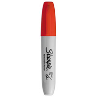 Marqueur permanent, Rouge, Pointe Ciseau Industrial Sales
