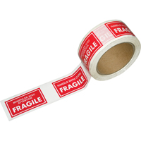 Pre-Printed Message Tapes, 1-7/8" W, White on Red Industrial Sales