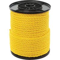 3/8" Yellow Twisted 3-Strand Rope, Polypropylene, 250' Industrial Sales