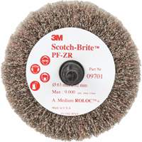 Brosse &agrave; lamelles pour labrasion et le polissage PF-ZR Roloc Scotch-Brite, Oxyde d'aluminium, Grain Moyen, 2-1/2" x 1-1/4" Industrial Sales