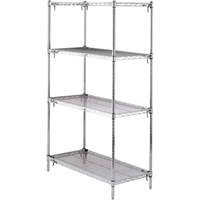 Shelving Unit, 4 Tiers, 36" W x 63" H x 18" D Industrial Sales