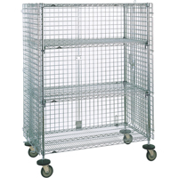 Security Carts, Chrome Plated, 21-1/2" x 68-1/2 x 38-1/2", 500 lbs. Capacity Industrial Sales