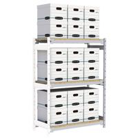 Wide Span Record Storage Shelving, Steel, 3 Shelves, 42" W x 18" D x 60" H, Add-On Kit Industrial Sales