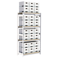 Wide Span Record Storage Shelving, Steel, 4 Shelves, 42" W x 18" D x 84" H, Add-On Kit Industrial Sales